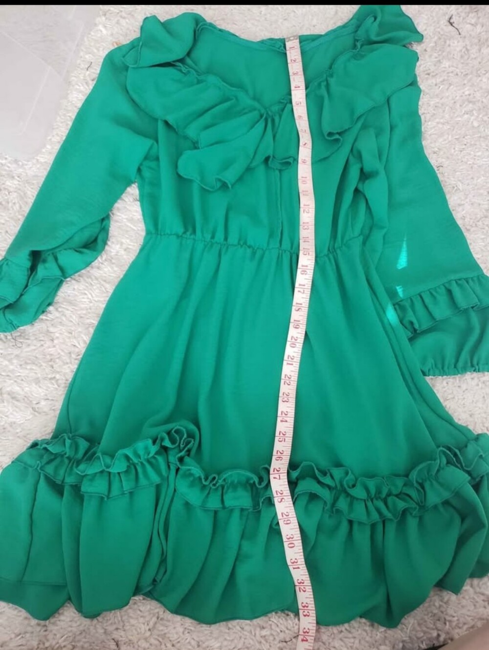 Green Ruffle Dress - Picture 4 of 6